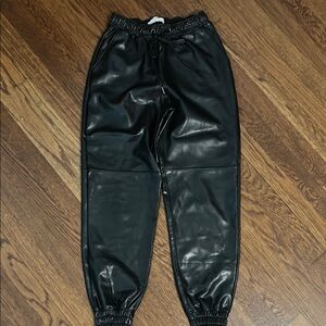 Abercrombie & Fitch Black Jogger Sweatpants vegan leather
